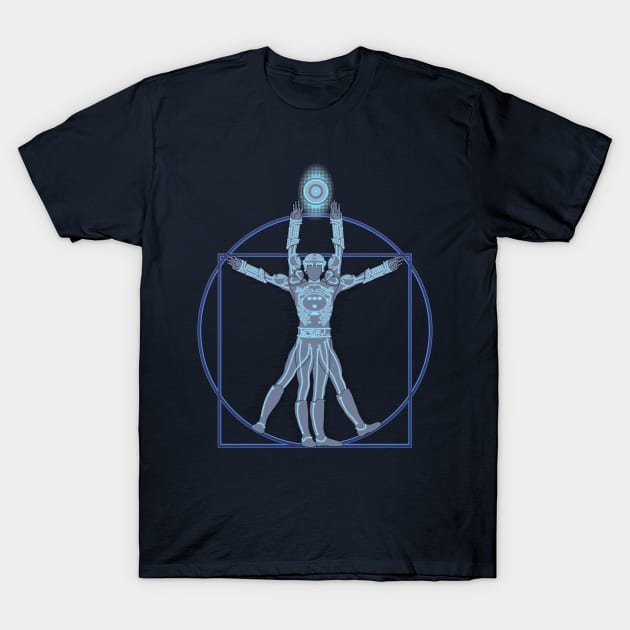 Vitruvian Tron T-Shirt by jaredBdesign